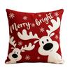 Elk Deer Christmas Pillow Cover Linen Xmas Tree Pillowslip Snowman Pillow Cover  Living Room Sofa