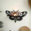 Death Head Moth Metal Wall Decor Black Wall Hanging Decor Gothic Silhouette Wall Art for Bedroom Living Room Bathroom Office Garden Wall Decoration