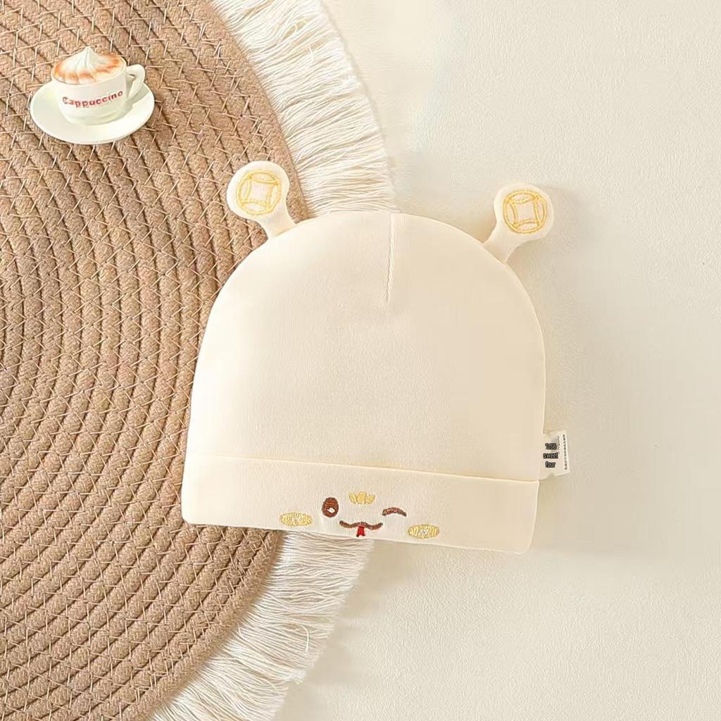 Pure Cotton Double Layer Newborn Hat for 0-3 Months, Suitable for Autumn/Winter
