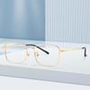 New Eyeglass Frame Men Business Metal Square Flat Light Mirror Ultra Light Comfortable To Wear Anti Blue Light Fashion Glasses