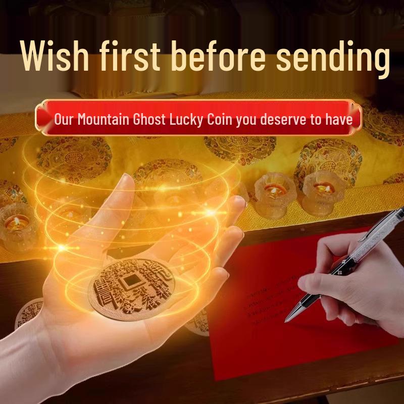 Подвеска-амулет в виде монеты-призрака из натурального дерева персика, пораженного молнией, с амулетом Багуа для защиты