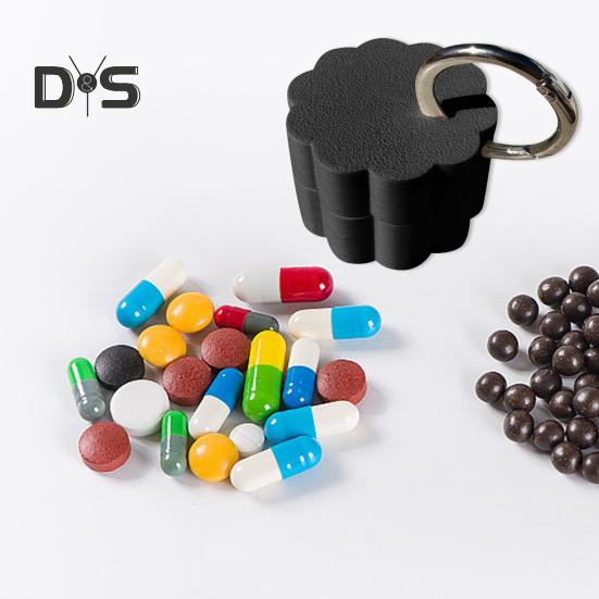 Keychain Pill Box Waterproof Compact Mini Holder Lightweight 3D Printed Container with Key Ring Small Pill Organizer Case