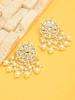Золотые серьги с подвесками из свадебной коллекции Kundan & Pearls для женщин