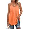 Women Casual Loose Shirts Spaghetti Strap Sleeveless Print Cute Tops Camisole Tee Tank