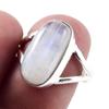 Natural Rainbow Moon Stone Gemstone Handmade 925 Sterling Silver Ring S.7 H2N05
