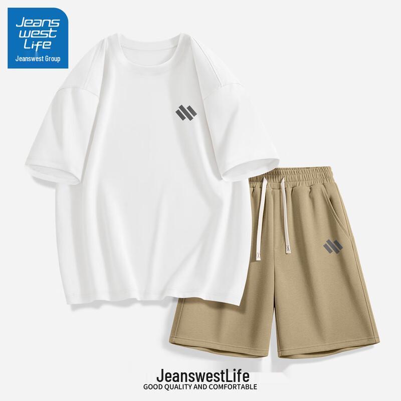 JEANSWEST LIFE Мужской комплект: хлопковая футболка и шорты большого веса