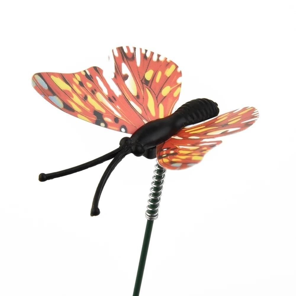 10 шт. Имитация красочных бабочек на колышках, 3D, водостойкие, для украшения сада, двора, клумбы, бабочки, двухслойные, для втыкания в землю