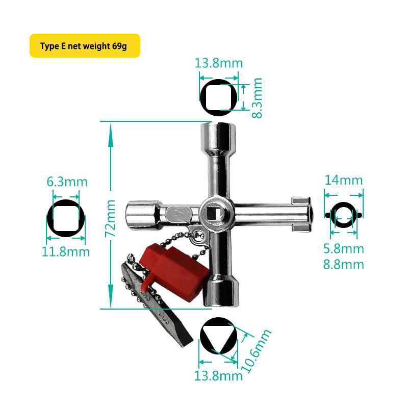 Электрический шкаф Автомобильный лифт Крестовой ключ Ключ для клапана счетчика воды Внутренний треугольный ключ Многоцелевой портативный инструмент