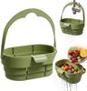 2026 New Foldable Hanging Sink Drain Basket Stretchable Kitchen Colander with Flip Cover Space Saving Food Strainer Sink Drain Strainer Self-Cleanin