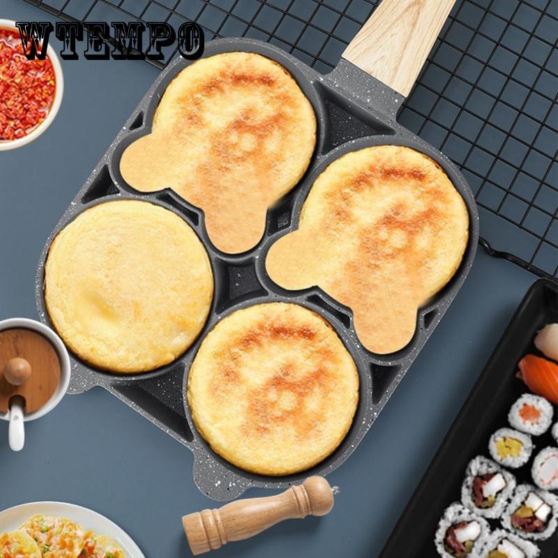 Жареное яйцо, артефакт, горшок для завтрака, горшок для гамбургера, сковорода с плоским дном, антипригарная сковорода, форма с четырьмя отверстиями, кухонные бытовые кастрюли