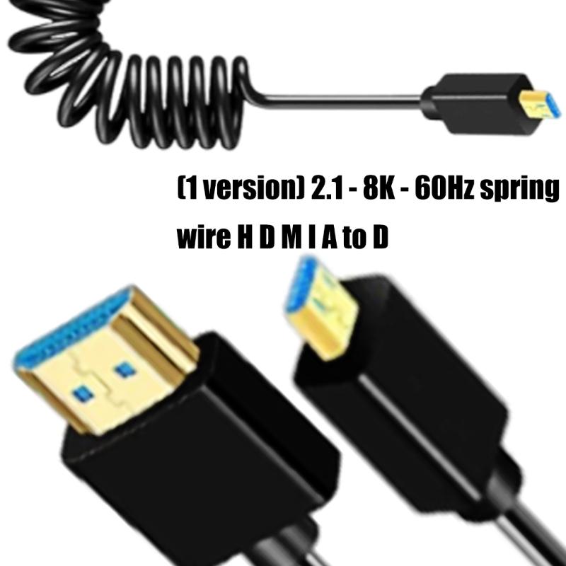 Регулируемый кабель версии 8K UHD2.1 с пружинным механизмом, экранированный алюминиевой фольгой, для ноутбуков и мониторов