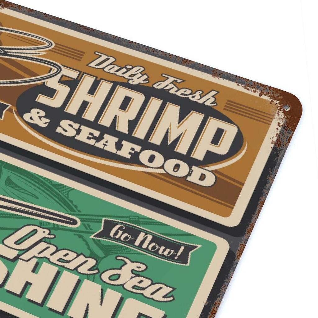 1-Pack retro wall plaque metal, 20×30cm and 30×40cm, shabby rust decor for dining room, lobby or office