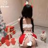 Сексуальное нижнее белье конец сезона сексуальная грелка для кровати Рождественский костюм горничной с топом-трубой, открытыми ягодицами и без соблазна стимулировать Рождественский халат