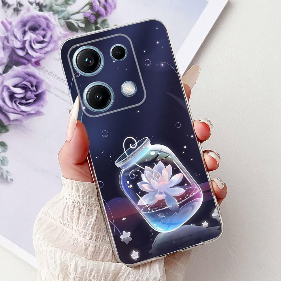 Clear For Redmi Note 14S 4G Case Cover Luxury Butterfly Love Fashion Flowers Cool Lion Cute Painted Soft Casing
