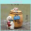 Cartoon Cute Wine Barrel Cat And Dog Mini Model Ornament For Garden Decoration