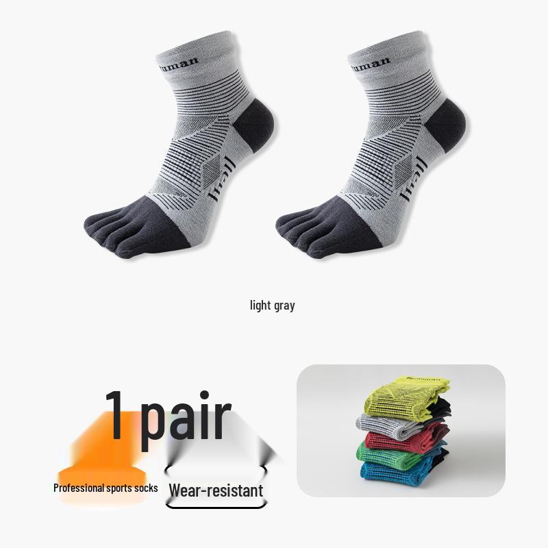 CoolMax Five-Finger Mid-Calf Toe Socks for Men & Women – Anti-Friction, Quick-Dry, Thin Lycra for Running & Mountaineering