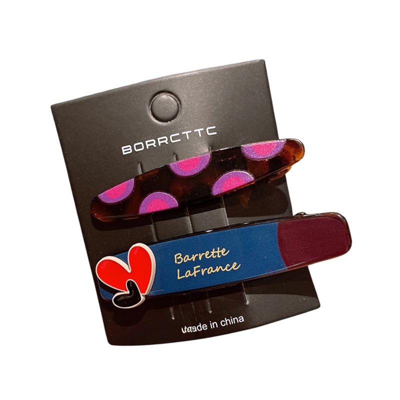 Набор заколок для волос Gold Label Heart Color Block - Модные двойные и утиные заколки для боковых прядей