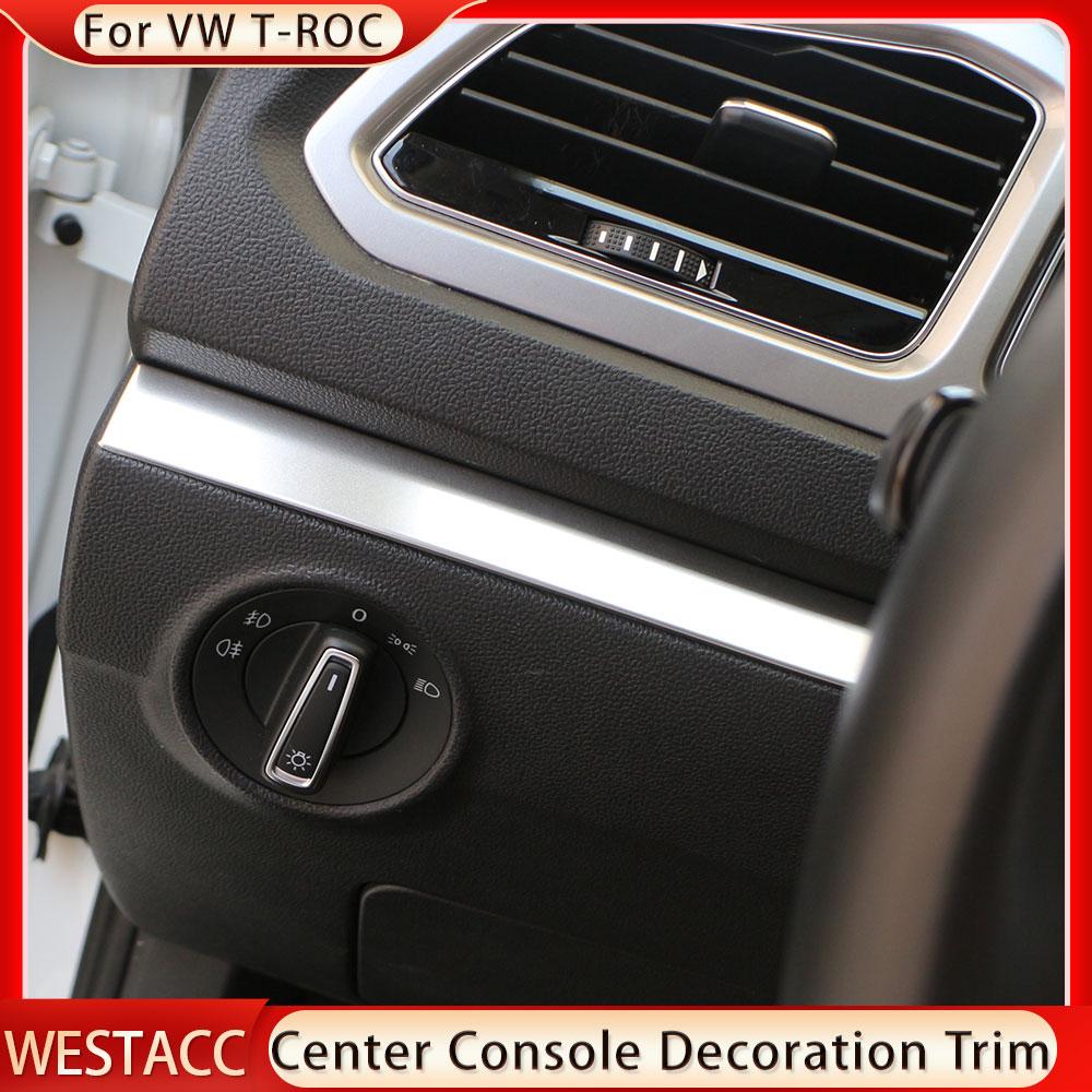 Центральная консоль автомобиля, декоративная полоса, наклейка для Volkswagen VW Troc T-roc 2018 2022