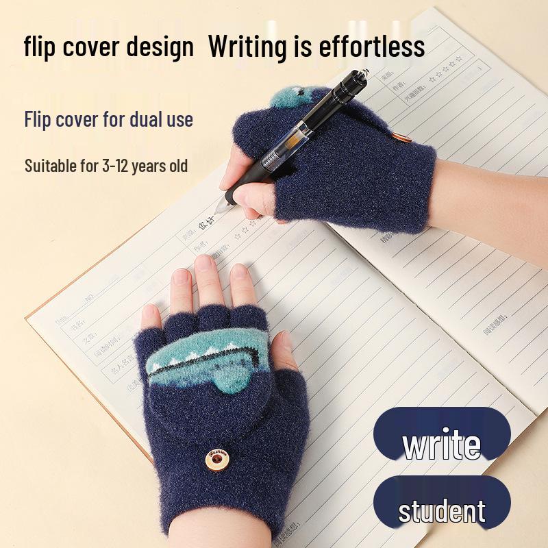 ¥5 Off for Newcomers! Velvet-Lined Children's Autumn & Winter Gloves - Warm and Thick for Boys and Girls.