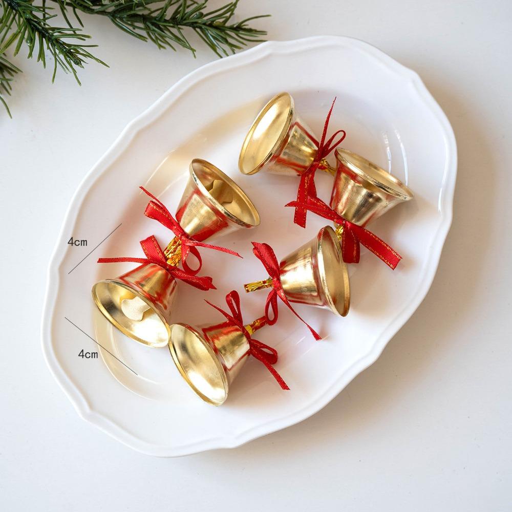 6/9Pcs Iron Christmas Ornaments Plastic New Year Pendant Christmas Bells Festival Party Celebration