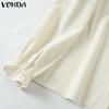 VONDA Женские летние блузки с длинным рукавом и лацканами