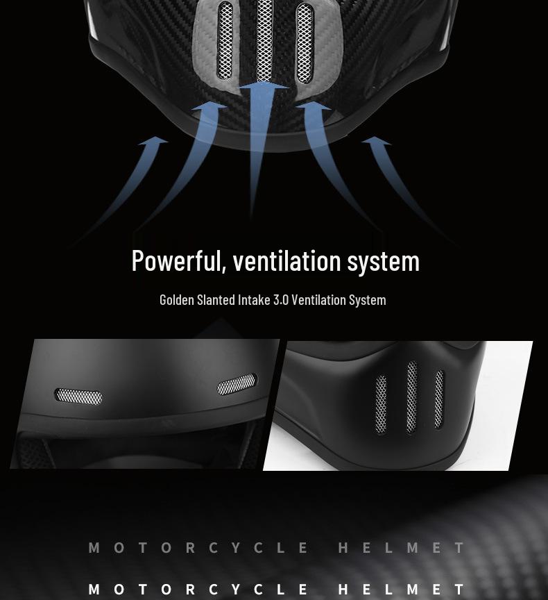 AD Ретро Мотошлем из Углеродного Волокна и Стекловолокна для Круизера, Скутера и Мопеда