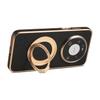 Premium Black Leather Phone Casing For Huawei Mate 80 Pro Max With Magnetic 360 Metal Bracket Wireless Charging Shockproof Cover