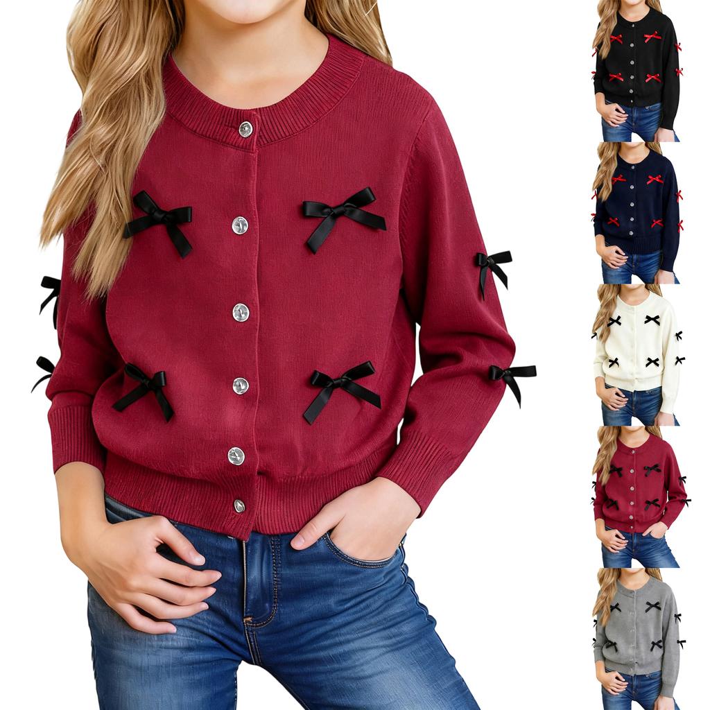 Детская мода Повседневный кардиган Вязаный Топ с длинным рукавом