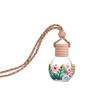 Home Car Hanging Air Freshener Perfume Fragrance Flower Print Empty Glass Bottle