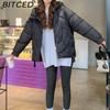 BITCED Loose-Fit Women's Winter New Arrival Short Casual Hooded Oversized Cotton Coat, Cotton Jacket, Padded Jacket