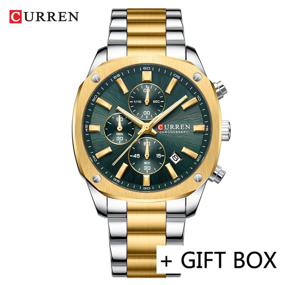 CURREN Man WristWatch Waterproof Chronograph Men Watch Military Top Brand Luxury Business Stainless Steel Sport Male Clock 8490