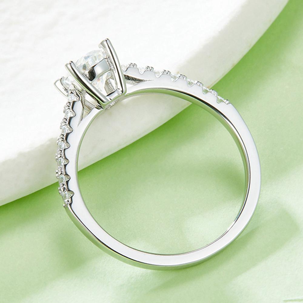 Модное кольцо овальной огранки 5*8 мм VVS1 D Цвет настоящий муассанит с бриллиантом, стерлинговое серебро 925 пробы, белое золото 18 карат, кольцо, подарок на годовщину