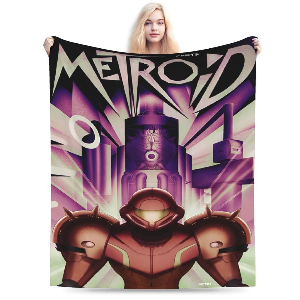 Плед с героями игры Metroid Ультрамягкий Флис Уютные Подарки Пледы Коврик