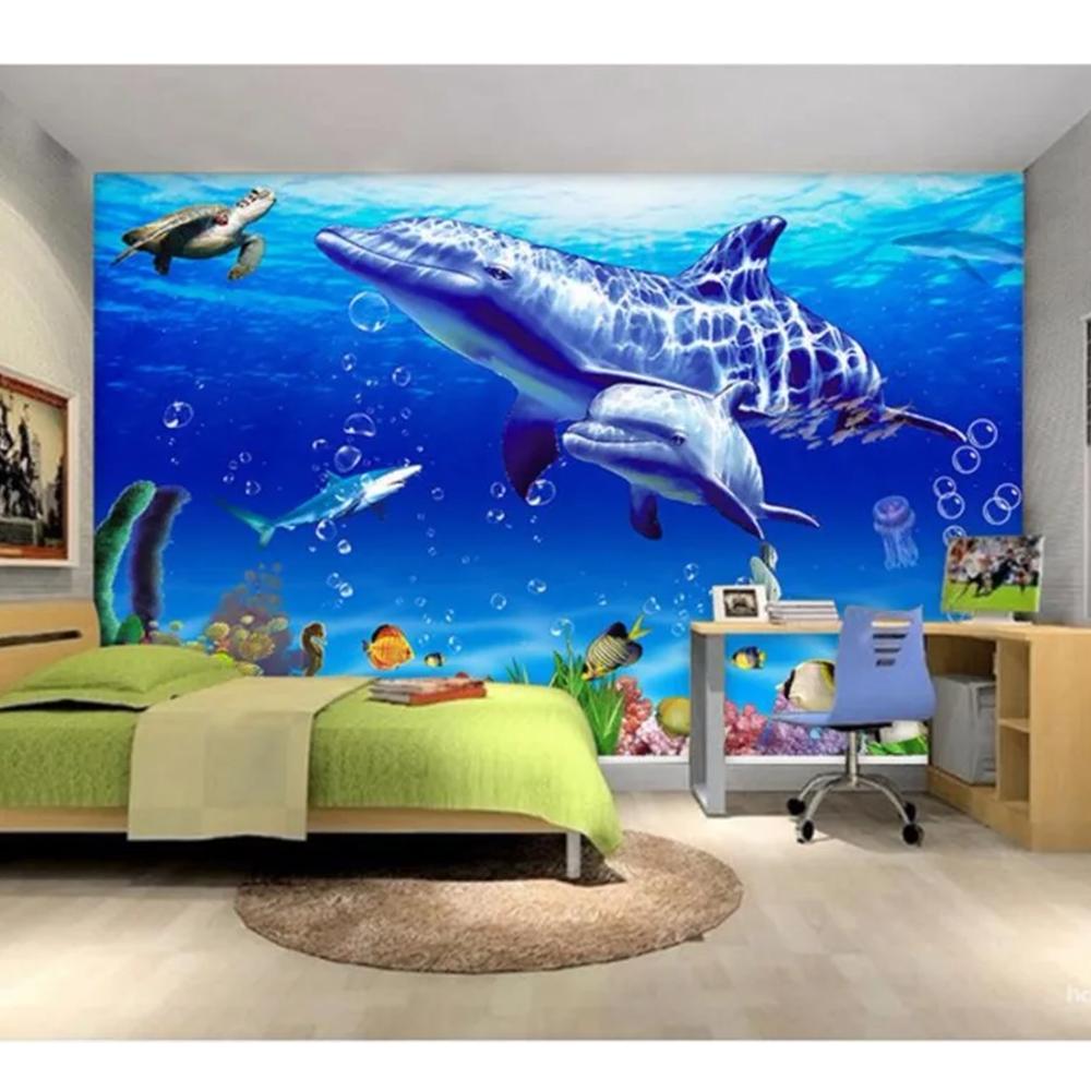 Landscape Sea Whales Wall Papers Home Decor Painting 3d Wall Murals Wallpaper
