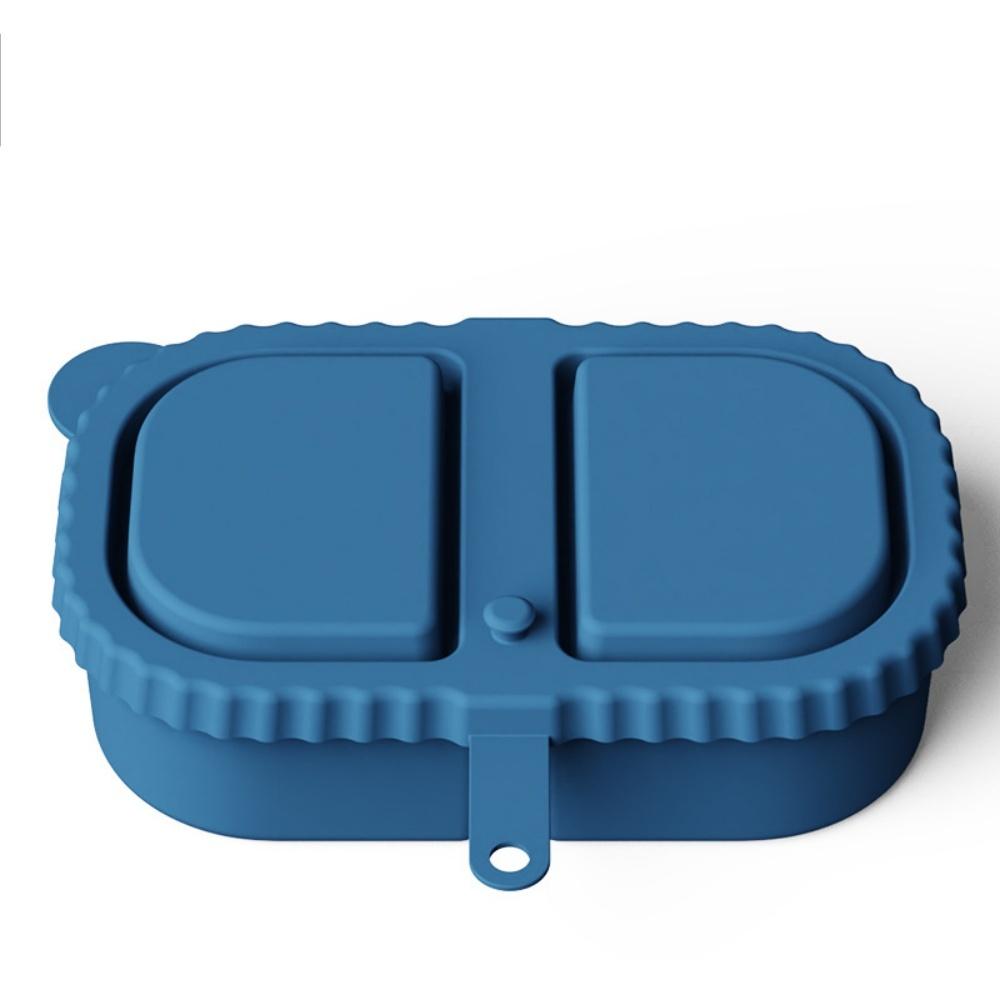 Reusable Silicone Snack Containers with Lids Mini Containers 2 Compartments Portable Food Storage Box for Picnic Tools Box