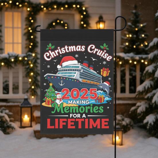 Wait Your Turn Fat Boys Garden Flag Funny Turkey Santa Claus Thanksgiving Christmas Hanging Banner for Outdoor Porch Yard Decor