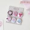 Cute Kawaii Cartoon Button Badges 6 PCS Assorted Pastel Designs Smooth Surface for Backpack Jacket Hat Decor