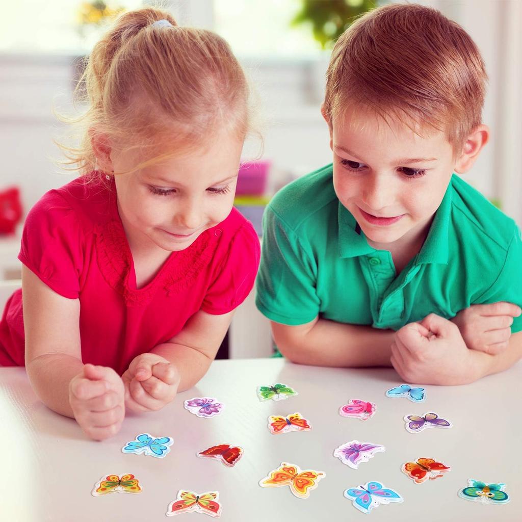 Boao 20 Pcs Colorful Butterfly Window Clings Reble Anti-Collision Window Clings Spring Summer Butterfly Stickers for Home Glass Decoration