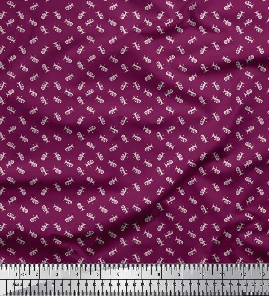 Soimoi Japan Crepe Satin Fabric Tuba Shirting Decor Fabric Printed metre 42 Inch