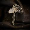 Elegant Ginkgo Leaf Brooch: Luxury Women's Accessory for Sophisticated Style and Exquisite Suit Adornment.