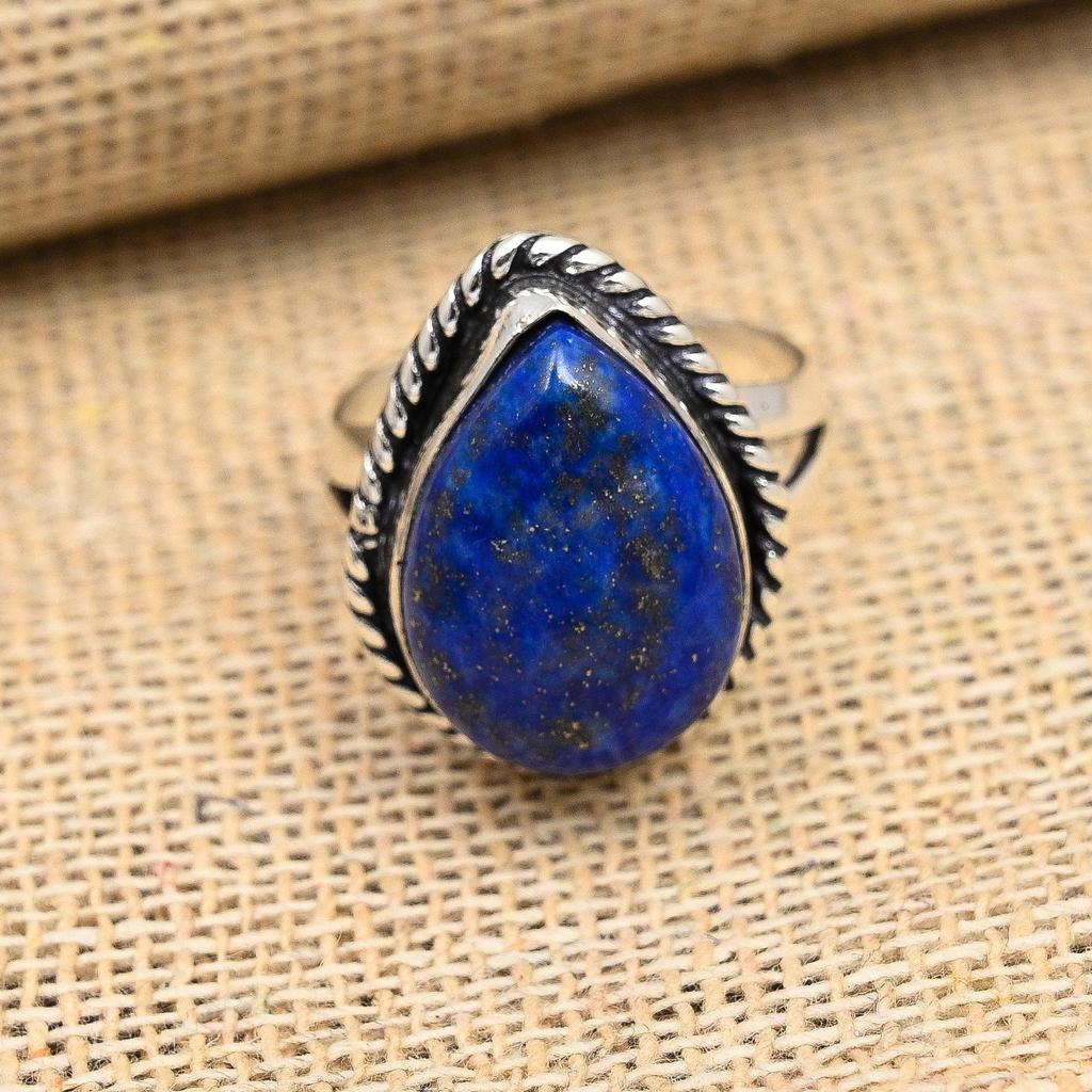 Lapis Lazuli Gemstone 925 Sterling Silver Handmade Amazing Jewelry Ring