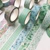 5m*1.5cm Cute Hand Tape DIY Decorative Dots Green Leaves Waves PatternTape Decorative Tape