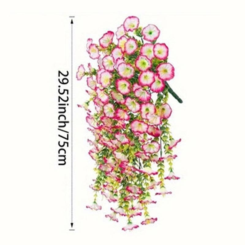 UV-Protected Faux Morning Glory & Eucalyptus Vine - Premium Home & Wedding Hanging Decor