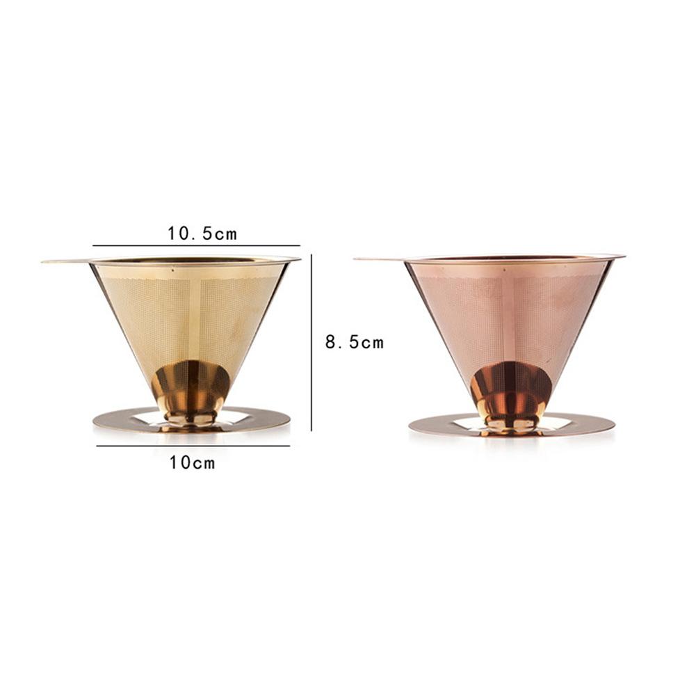Stainless Steel Filter Cup Integrated Coffee Filter Gold Hand-made Coffee Household Drip Coffee