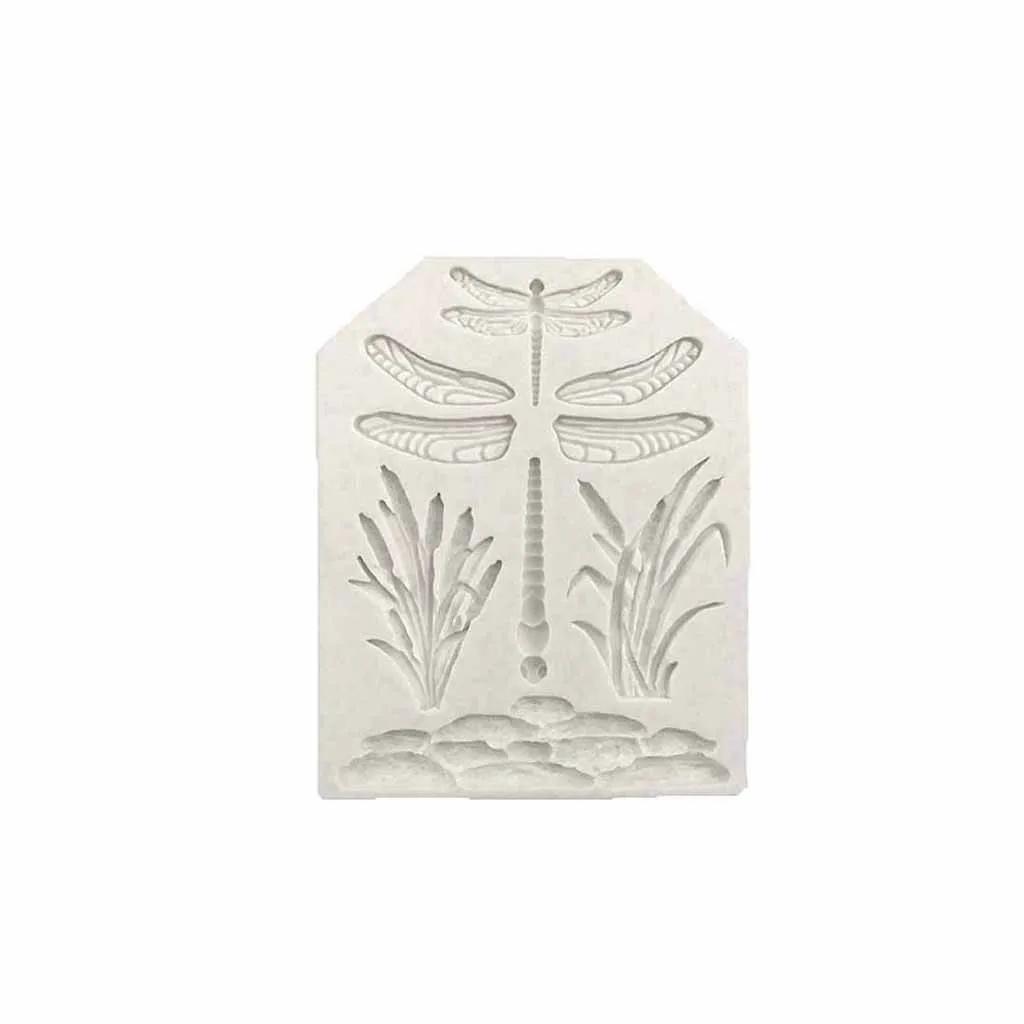 3D Стрекоза Силиконовые Формы Поделки из Помадки Цветы Формы Торт Конфеты Шоколад Украшения Инструменты Трава Помадка Выпечка Инструменты