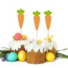12pcs/set Birthday Party Cupcake Topper Rabbit Party Cake Sign Carrot Decor Easter Day Rabbits Bunny Decor Kids Gift