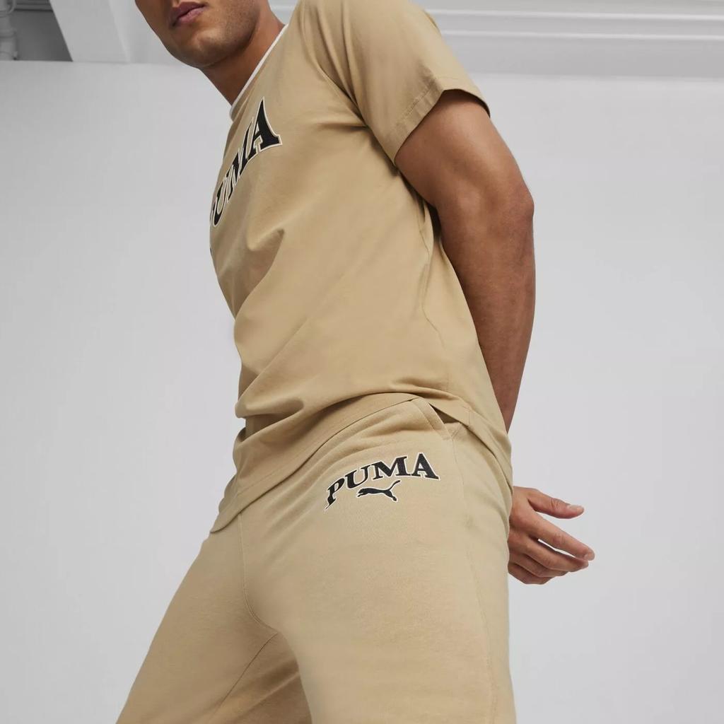 Puma Повседневные брюки с шнуровкой, манжетами и логотипом, мужские, коричневые, 678972-83
