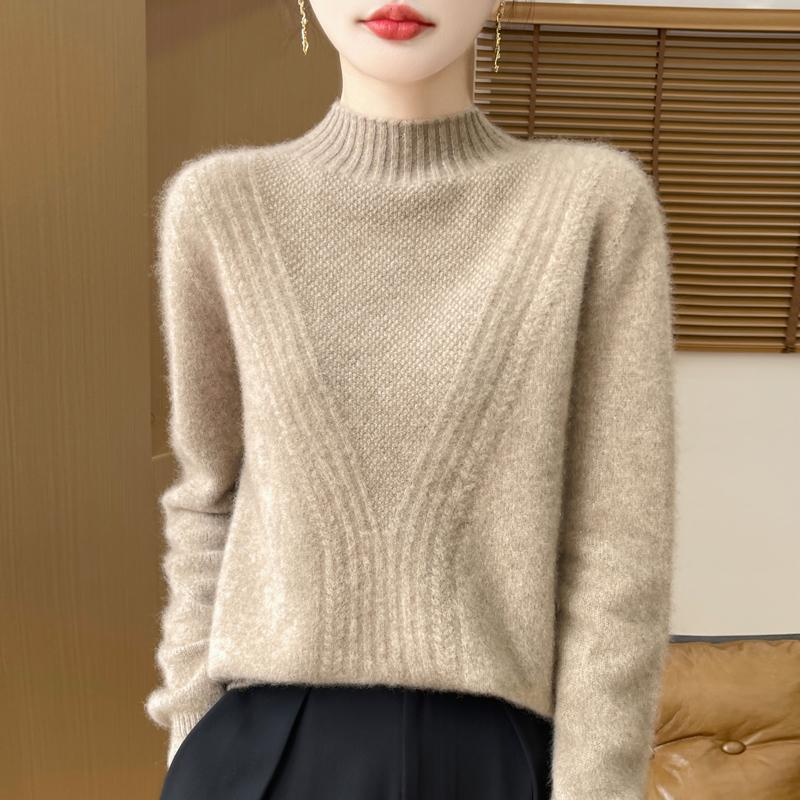Женский кашемировый свитер Qinghe cashmere 30% кашемир 70% шерсть Женский осенне-зимний кашемировый свитер мягкий и теплый