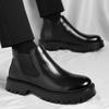 Men's Brown High-Top Chelsea Boots - Stylish British Martin Style for Fall/Winter