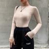 Slim Ladies Sexy Bodysuit Solid Fashion Skinny Bodycon Women Bodysuit Long Sleeveles O-Neck Casual Black Beige Female Bodysuit